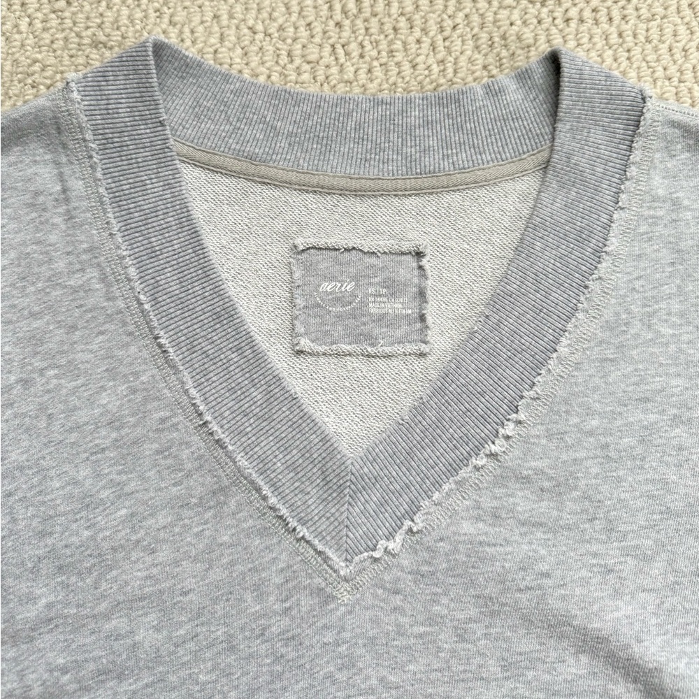 Aerie Vaycay Everyday Distressed V-Neck Sweater - Picture 5 of 6